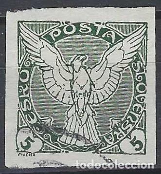 Selos: CHECOSLOVAQUIA 1920 - SELLO PARA PERI&Oacute;DICOS, VERDE NEGROSO - USADO