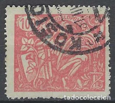 Timbres: CHECOSLOVAQUIA 1923 - CIENCIA Y AGRICULTURA, ROSA - USADO