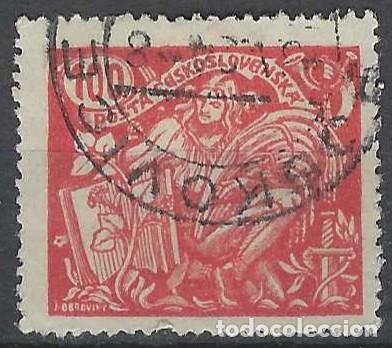 Timbres: CHECOSLOVAQUIA 1923 - CIENCIA Y AGRICULTURA, ROSA - USADO