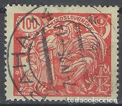 Timbres: CHECOSLOVAQUIA 1923 - CIENCIA Y AGRICULTURA, ROSA - USADO