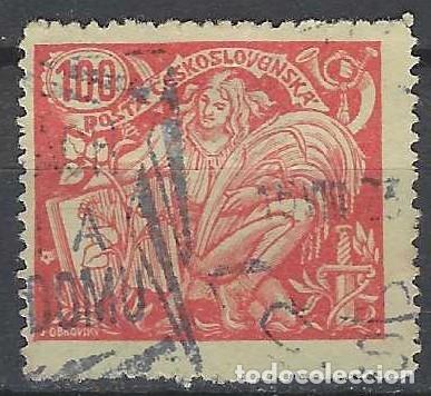 Timbres: CHECOSLOVAQUIA 1923 - CIENCIA Y AGRICULTURA, ROSA - USADO