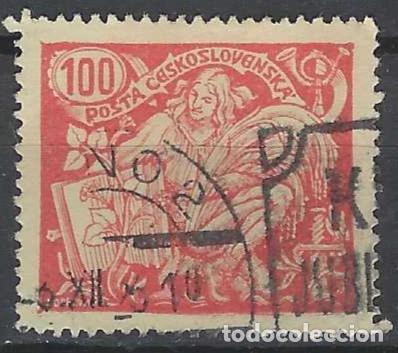 Timbres: CHECOSLOVAQUIA 1923 - CIENCIA Y AGRICULTURA, ROSA - USADO
