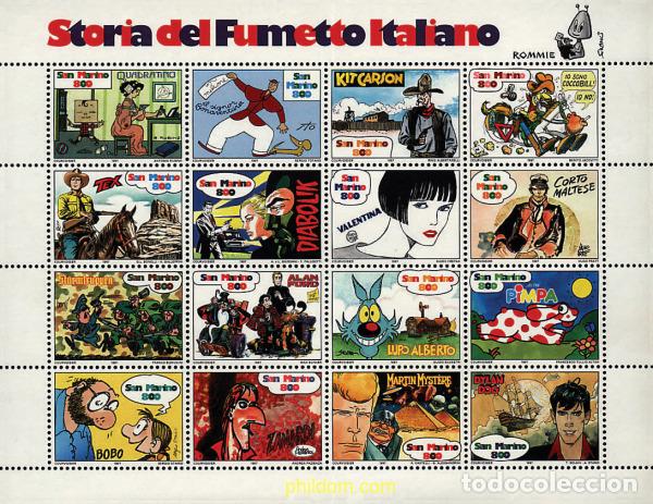 Sellos: 359979 MNH SAN MARINO 1997 HISTORIA DEL COMIC ITALIANO