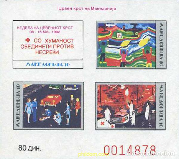Sellos: 19833 MNH MACEDONIA 1992 CRUZ ROJA