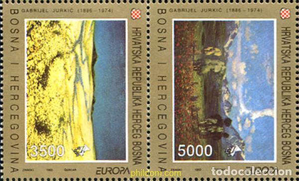 Sellos: 6823 MNH BOSNIA-HERZEGOVINA. Adm Croata 1993 EUROPA CEPT. ARTE CONTEMPORANEO