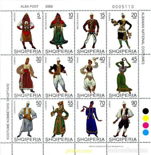 Sellos: 254497 MNH ALBANIA 2000 TRAJES REGIONALES