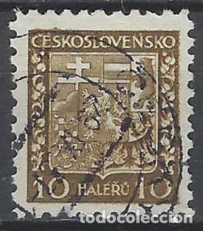 Selos: CHECOSLOVAQUIA 1929 - ESCUDO NACIONAL, MARR&Oacute;N - USADO
