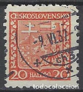 Selos: CHECOSLOVAQUIA 1929 - ESCUDO NACIONAL, ROJO - USADO