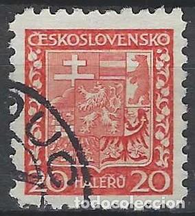 Selos: CHECOSLOVAQUIA 1929 - ESCUDO NACIONAL, ROJO - USADO