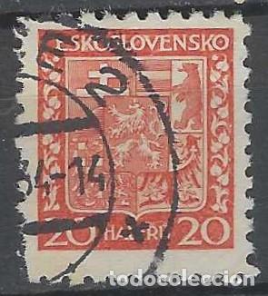 Selos: CHECOSLOVAQUIA 1929 - ESCUDO NACIONAL, ROJO - USADO