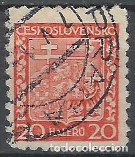Selos: CHECOSLOVAQUIA 1929 - ESCUDO NACIONAL, ROJO - USADO