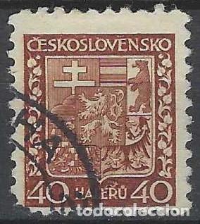 Briefmarken: CHECOSLOVAQUIA 1929 - ESCUDO NACIONAL, MARR&Oacute;N ROJIZO - USADO
