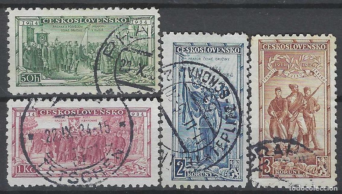 Sellos: CHECOSLOVAQUIA 1934 - 20&ordm; ANIV. DE LAS LEGIONES CHECAS DE KIEV, S.COMPLETA - USADOS