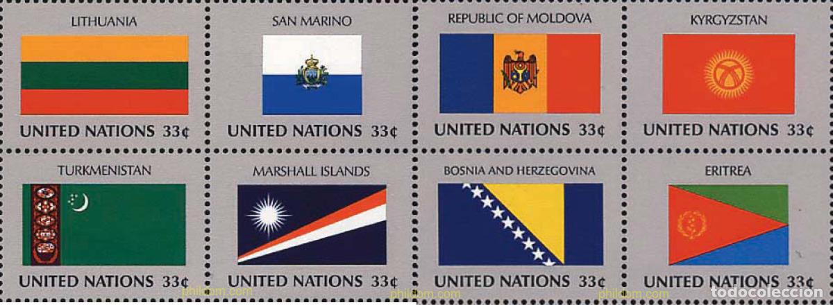 Sellos: 158721 MNH NACIONES UNIDAS. Nueva York 1999 BANDERAS DE LOS ESTADOS MIEMBRO DE LAS NACIONES UNIDAS