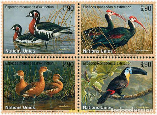 Sellos: 107212 MNH NACIONES UNIDAS. Ginebra 2003 FAUNA EN PELIGRO DE EXTINCION