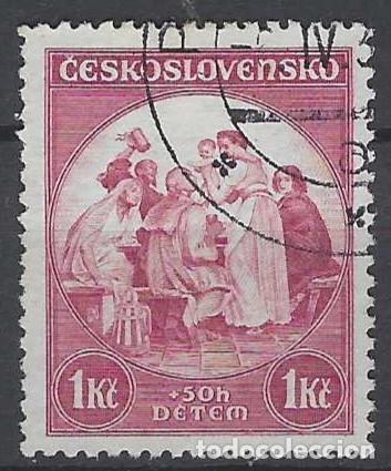 Sellos: CHECOSLOVAQUIA 1936 - SELLO DE BENEFICIENCIA, P&Uacute;RPURA ROSADO - USADO