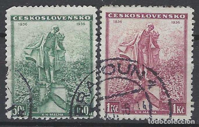 Sellos: CHECOSLOVAQUIA 1936 - CENTENARIO DE LA MUERTE DE KAREL HYNEK M&Aacute;CHA, S.COMPLETA - USADOS