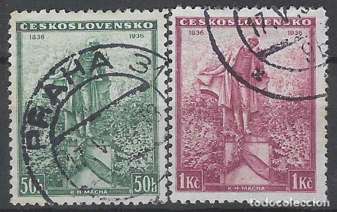 Sellos: CHECOSLOVAQUIA 1936 - CENTENARIO DE LA MUERTE DE KAREL HYNEK M&Aacute;CHA, S.COMPLETA - USADOS
