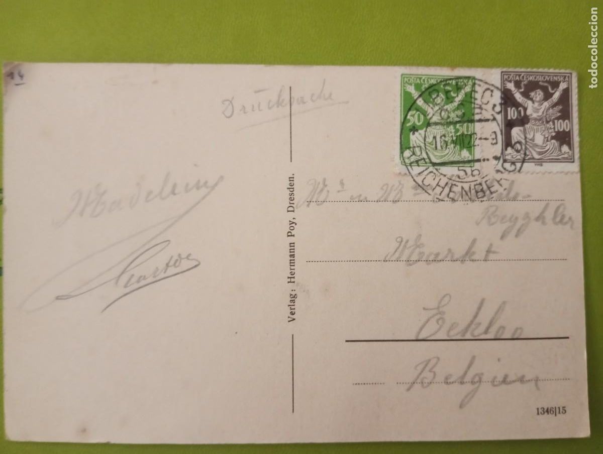 Briefmarken: CHECOSLOVAQUIA, 1922, POSTAL DE REICHENBERG