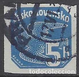 Sellos: CHECOSLOVAQUIA 1937 - SELLO PARA PERI&Oacute;DICOS, AZUL COBALTO - USADO