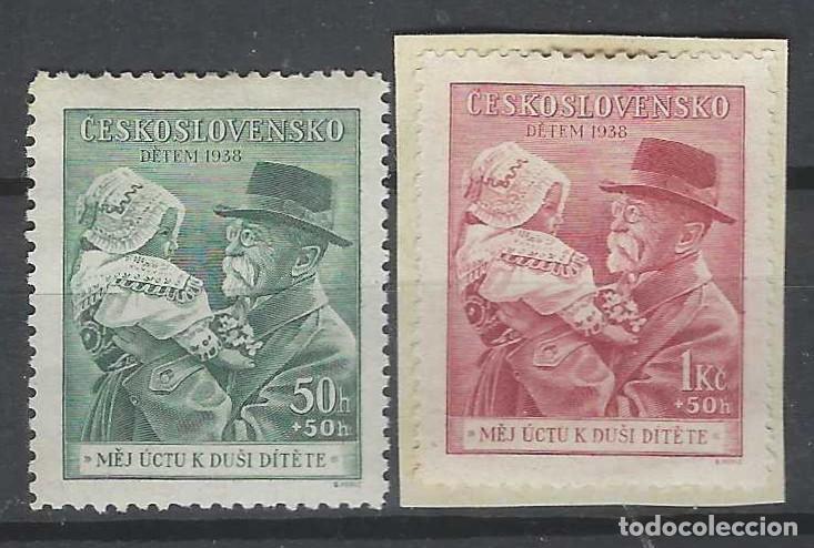 Francobolli: CHECOSLOVAQUIA 1938 - 88&ordm; ANIV. DE THOMAS GARRIGUE MASARYK, S.COMPLETA - MH*