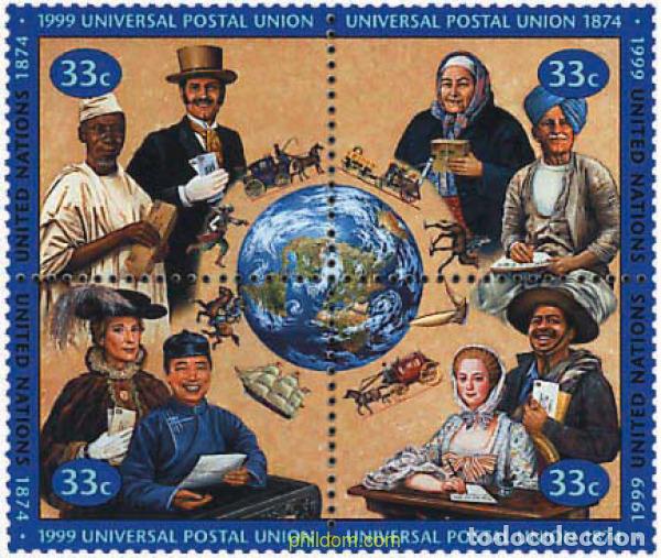 Selos: 6465 MNH NACIONES UNIDAS. Nueva York 1999 125 ANIVERSARIO DE LA UPU