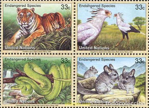 Sellos: 6389 MNH NACIONES UNIDAS. Nueva York 1999 FAUNA