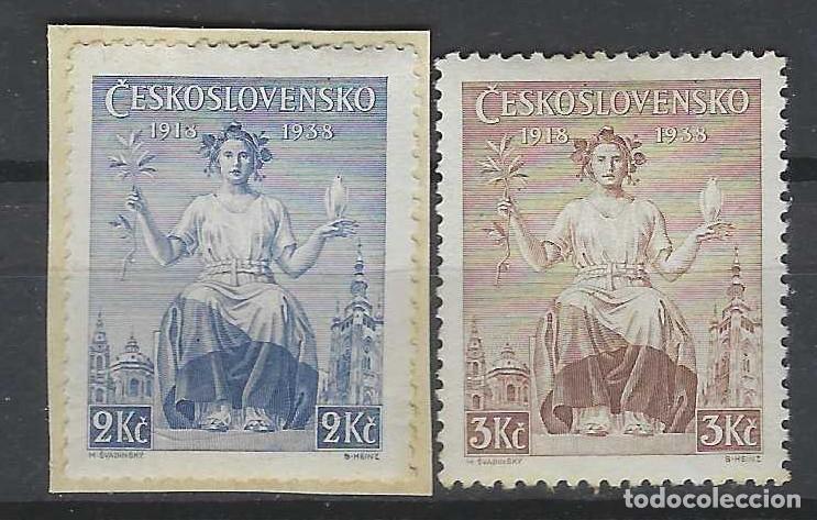 Sellos: CHECOSLOVAQUIA 1938 - 20&ordm; ANIV. DE LA REP&Uacute;BLICA, S.COMPLETA - MH*