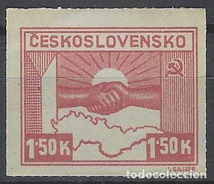 Sellos: CHECOSLOVAQUIA 1945 - EMISI&Oacute;N DE KOSICE, VIOLETA PARDUZCO - MH*