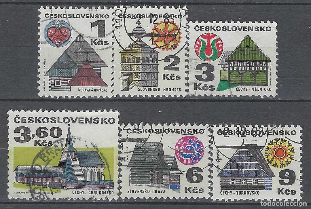 Stamps: CHECOSLOVAQUIA 1971-72 - EDIFICIOS, 6 VALORES - USADOS