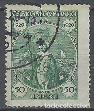 Sellos: CHECOSLOVAQUIA 1929 - MILENARIO DE SAN WENCESLAO, VERDE - USADO