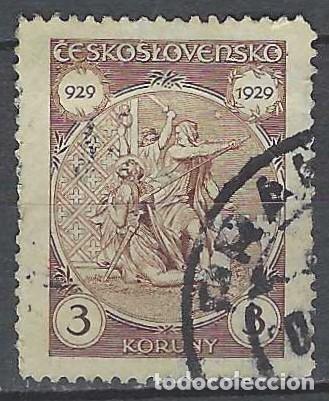 Sellos: CHECOSLOVAQUIA 1929 - MILENARIO DE SAN WENCESLAO, VERDE - USADO