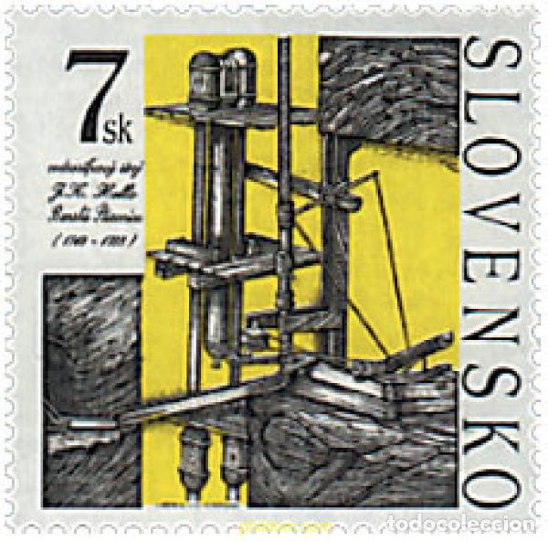 Stamps: 52079 MNH ESLOVAQUIA 1999 MAQUINA HIDRAULICA J. K. HELL