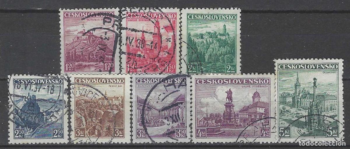 Stamps: CHECOSLOVAQUIA 1936 - TURISMO, CIUDADES, 8 VALORES - USADOS