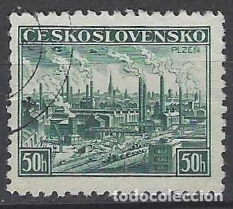 Sellos: CHECOSLOVAQUIA 1938 - EXPO. FILAT&Eacute;LICA NACIONAL. PILSEN - USADO