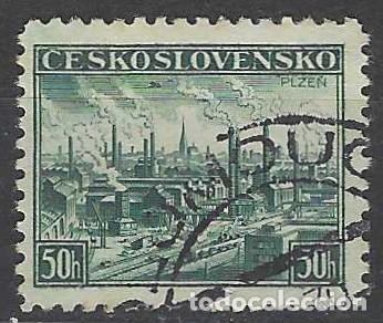 Sellos: CHECOSLOVAQUIA 1938 - EXPO. FILAT&Eacute;LICA NACIONAL. PILSEN - USADO