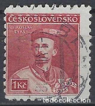 Sellos: CHECOSLOVAQUIA 1932 - CENTENARIO DEL NACIMIENTO DE MIROSLAV TYRS, ROJO CARM&Iacute;N - USADO