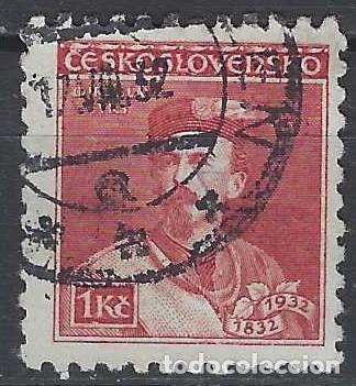 Sellos: CHECOSLOVAQUIA 1932 - CENTENARIO DEL NACIMIENTO DE MIROSLAV TYRS, ROJO CARM&Iacute;N - USADO