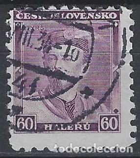 Sellos: CHECOSLOVAQUIA 1933 - CENTENARIO DEL NACIMIENTO DE MIROSLAV TYRS, P&Uacute;RPURA - USADO