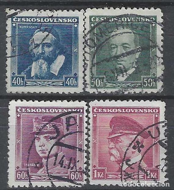 Sellos: CHECOSLOVAQUIA 1936 - PERSONAJES, S.COMPLETA - USADOS