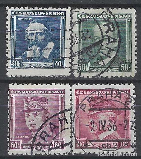 Sellos: CHECOSLOVAQUIA 1936 - PERSONAJES, S.COMPLETA - USADOS