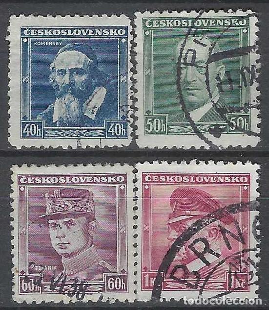 Sellos: CHECOSLOVAQUIA 1936 - PERSONAJES, S.COMPLETA - USADOS
