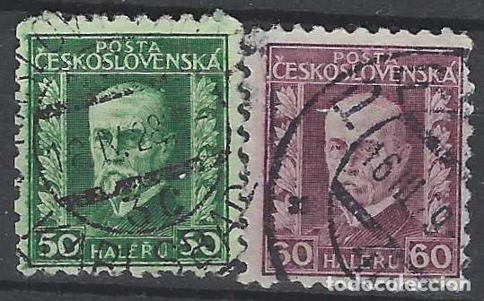Sellos: CHECOSLOVAQUIA 1926-27 - PRESIDENTE MASARYK, S.COMPLETA, VALORES EN BLANCO - USADOS