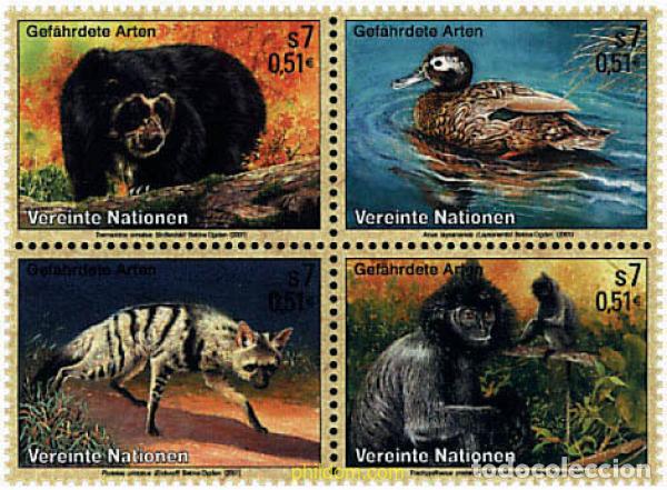 Timbres: 6270 MNH NACIONES UNIDAS. Viena 2001 FAUNA EN PELIGRO DE EXTINCION