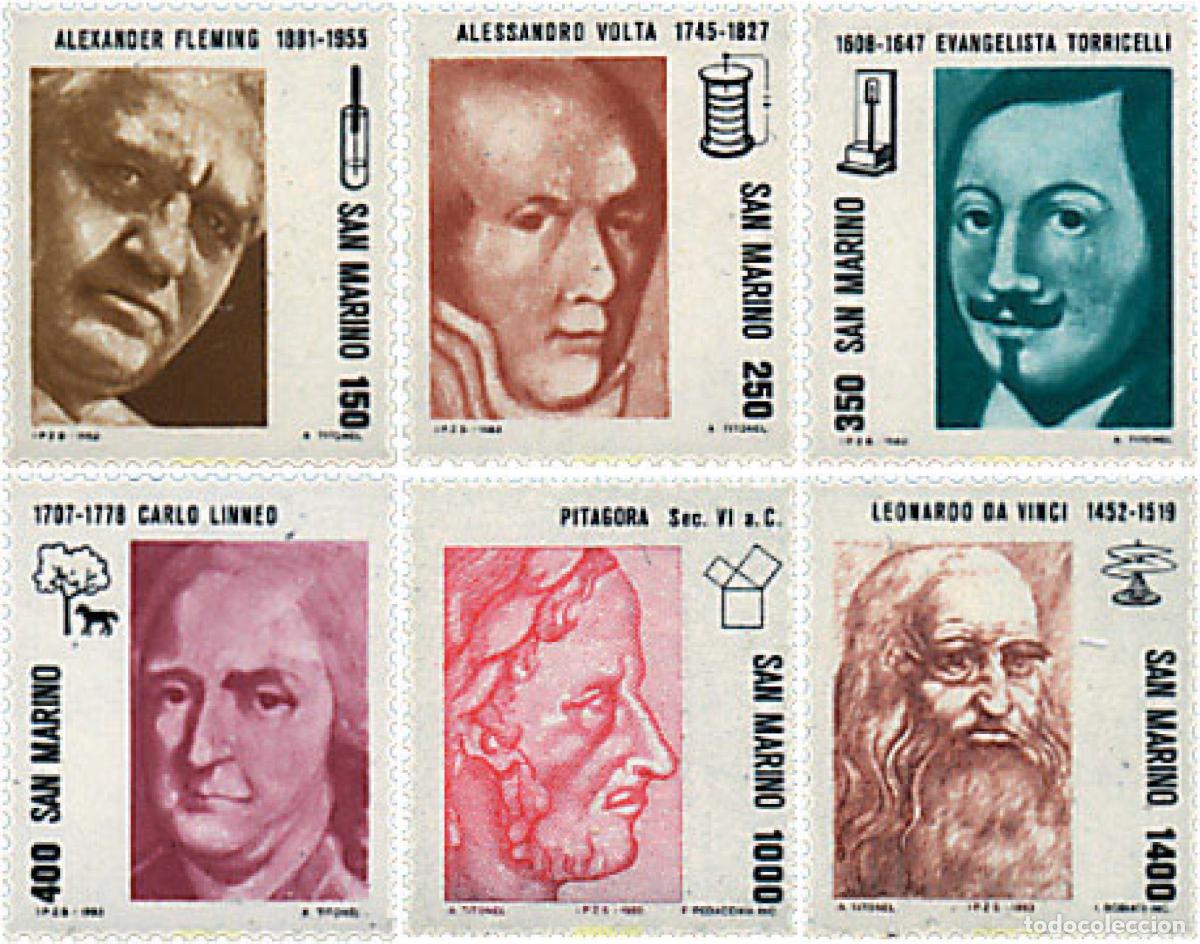 Sellos: 60813 MNH SAN MARINO 1983 PIONEROS DE LA CIENCIA