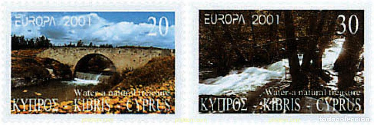 Sellos: 77077 MNH CHIPRE 2001 EUROPA CEPT. EL AGUA, RIQUEZA NATURAL