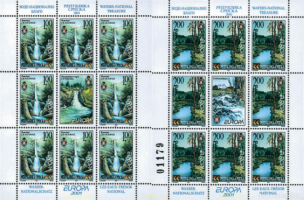 Sellos: 8694 MNH BOSNIA-HERZEGOVINA. Adm Serbia 2001 EUROPA CEPT. CONSTRUCCION EUROPEA