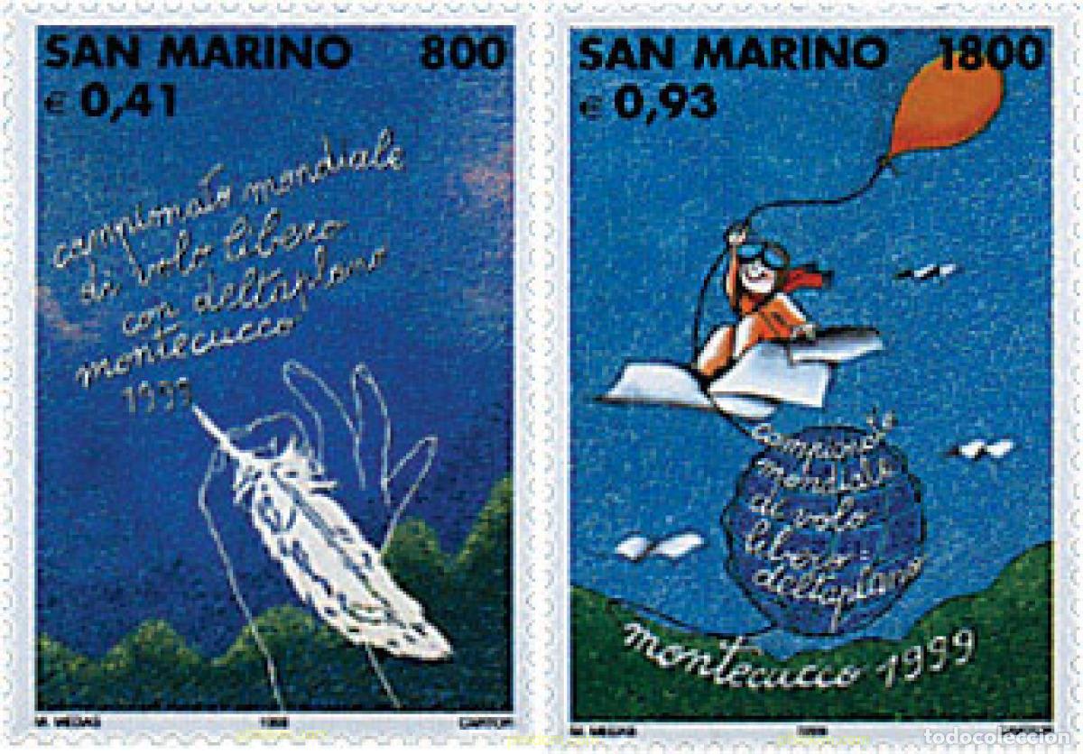 Stamps: 66051 MNH SAN MARINO 1999 CAMPEONATO MUNDIAL DE VUELO SIN MOTOR