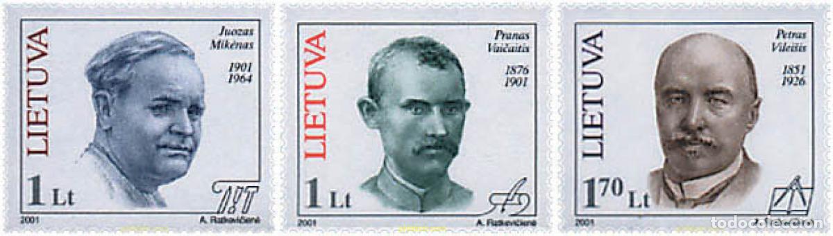 Francobolli: 67435 MNH LITUANIA 2001 PERSONALIDADES