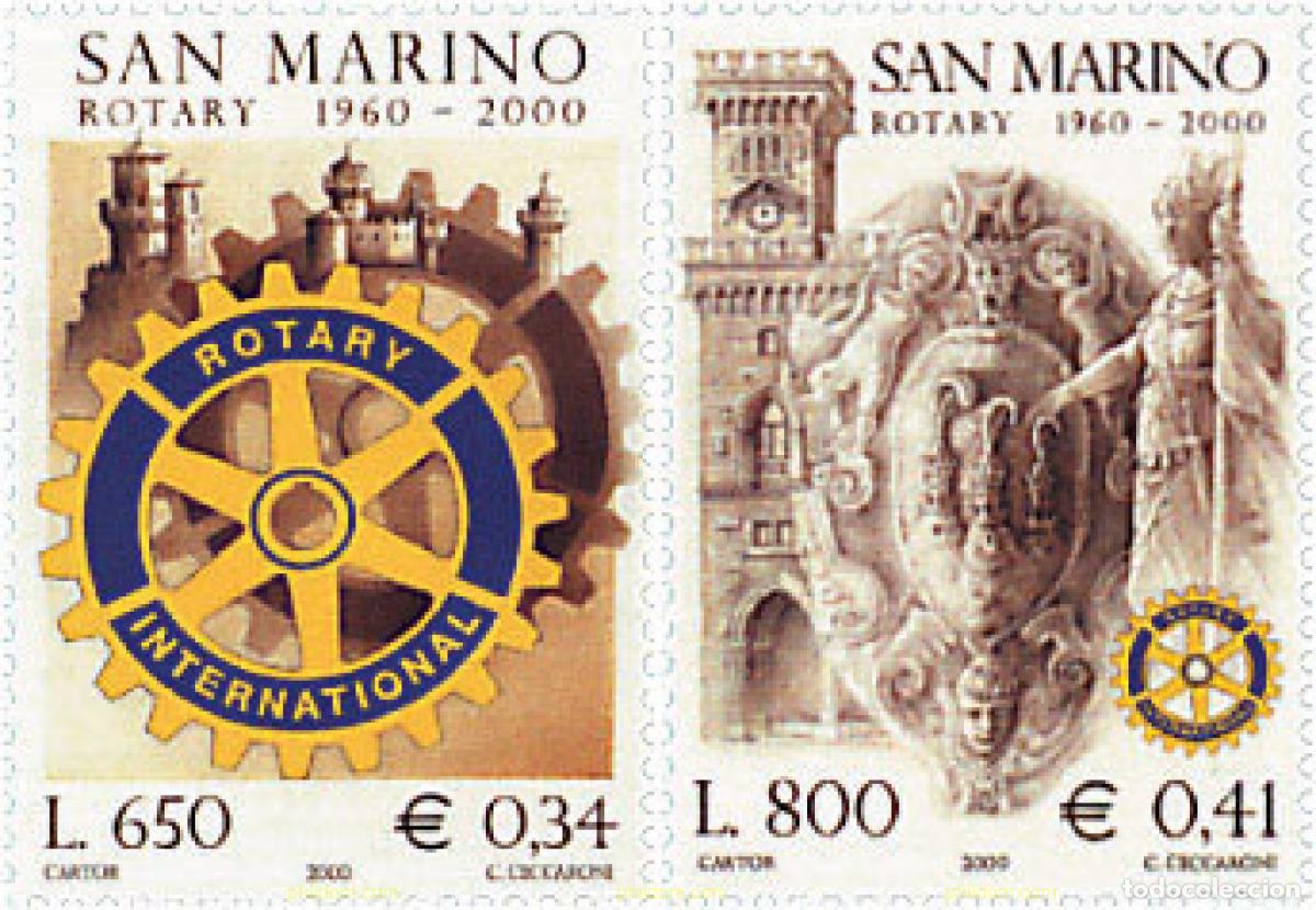 Sellos: 70003 MNH SAN MARINO 2000 40 ANIVERSARIO DEL ROTARY CLUB DE SAN MARINO